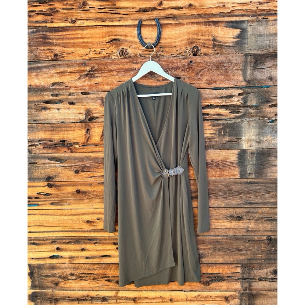 JONES NEW YORK | Olive Long Sleeve Drape Dress 12